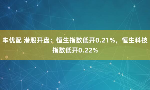 车优配 港股开盘：恒生指数低开0.21%，恒生科技指数低开0.22%