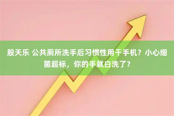 股天乐 公共厕所洗手后习惯性用干手机？小心细菌超标，你的手就白洗了？